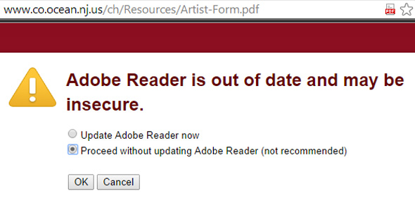 out of date screenshot