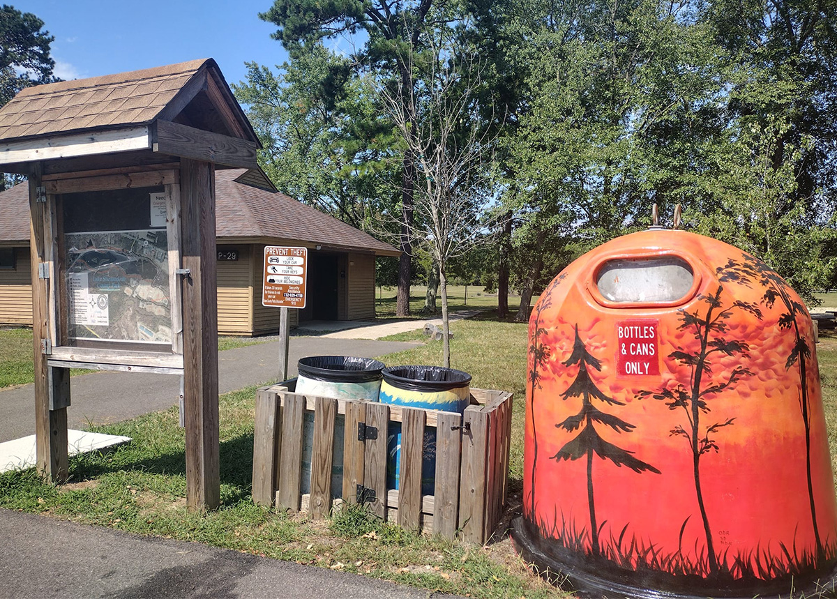 recycling container in park